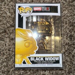 3 FOR $15❗️10th Anniversay Avengers: Age of Ultron Gold Black Widow Funko Pop